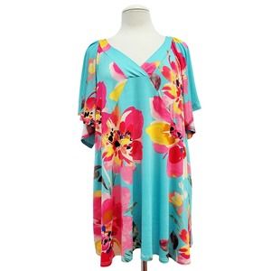 Plus size V neck Wide Sleeves Tunic Top